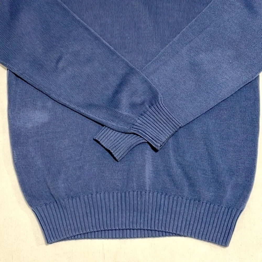 Gran Sasso Woman Blue V Neck Sweater Made in Italy Size 14 - Picture 3 of 9